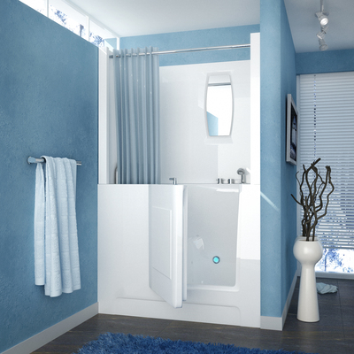 MediTub Walk-In 27 x 47 Right Drain White Air Jetted Walk-In Bathtub, 848308032220, 2747RWA