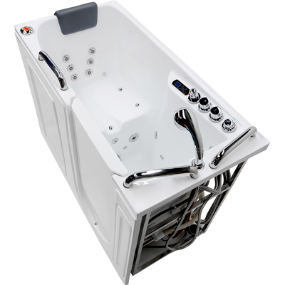 Meditub 56.5 in. x 60 in. Left Drain Walk-In Whirlpool and Air Tub with Total Spa Suite in White, 191042040809, 2753WILWD