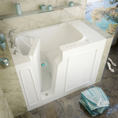MediTub Walk-In 29 x 52 Left Drain White Air Jetted Walk-In Bathtub, 848308032299, 2952LWA
