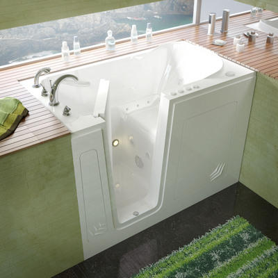 MediTub Walk-In 30 x 54 Left Drain White Whirlpool & Air Jetted Walk-In Bathtub, 848308032701, 3054LWD