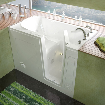 MediTub Walk-In 30 x 54 Right Drain White Whirlpool Jetted Walk-In Bathtub, 848308032794, 3054RWH