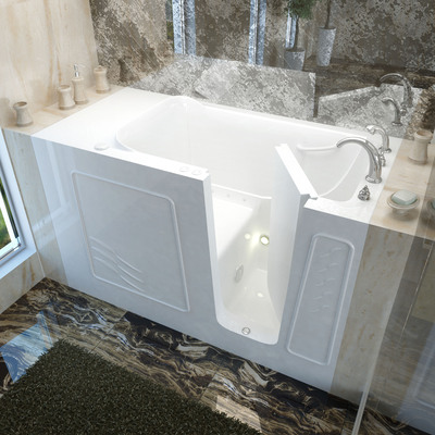 MediTub Walk-In 30 x 60 Right Drain White Air Jetted Walk-In Bathtub, 848308033012, 3060WIRWA