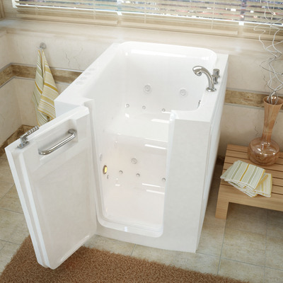 MediTub Walk-In 32 x 38 Left Door White Whirlpool & Air Jetted Walk-In Bathtub, 848308033098, 3238LWD