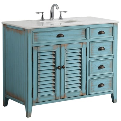 Modetti Bathroom Vanities, Single Sink Vanities, 40-50, Cottage, Blue, Cottage, 852913008204, MOD884BL-42