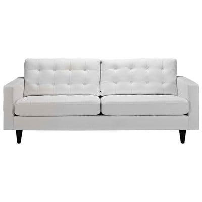 Modway Furniture EEI-1010-WHI Empress Bonded Leather Sofa In White