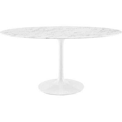 Modway Furniture Lippa 60 inch Oval Faux Marble Dining Table by Modway, 848387013752, EEI-1135