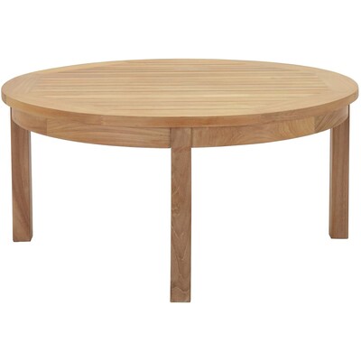 Modway Furniture Marina Outdoor Patio Teak Round Coffee Table by Modway, 848387014209, EEI-1153