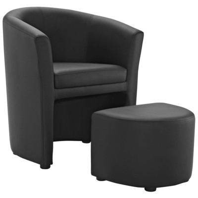 Modway Furniture EEI-1407-BLK Divulge Armchair And Ottoman In Black