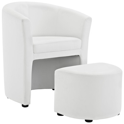 Modway Furniture EEI-1407-WHI Divulge Armchair And Ottoman In White