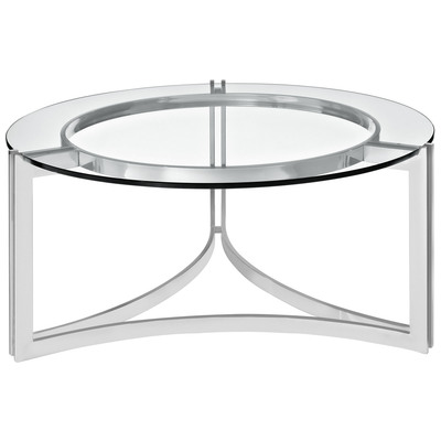 Modway Furniture EEI-1438-SLV Signet Stainless Steel Coffee Table In Silver