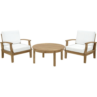 Modway Furniture Marina 3 Piece Outdoor Patio Teak Set by Modway, 889654141938, EEI-1475