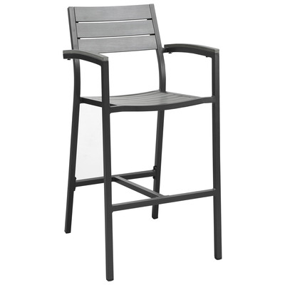 Modway Furniture EEI-1510-BRN-GRY Maine Outdoor Patio Bar Stool In Brown Gray