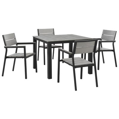 Modway Furniture EEI-1745-BRN-GRY-SET Maine 5 Piece Outdoor Patio Dining Set In Brown Gray