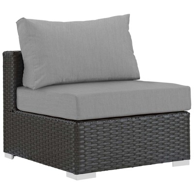 Modway Furniture Outdoor Sofas and Sectionals, Gray,Grey, Sectional,Sofa, Canvas,Gray,Light Gray, Sofa Sectionals, 889654118916, EEI-1854-CHC-GRY