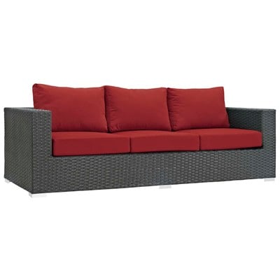 Modway Furniture Sojourn Outdoor Patio Sunbrella® Sofa In Canvas Red EEI-1860-CHC-RED