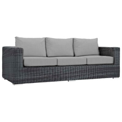 Modway Furniture Summon Outdoor Patio Sunbrella® Sofa In Canvas Gray EEI-1874-GRY-GRY