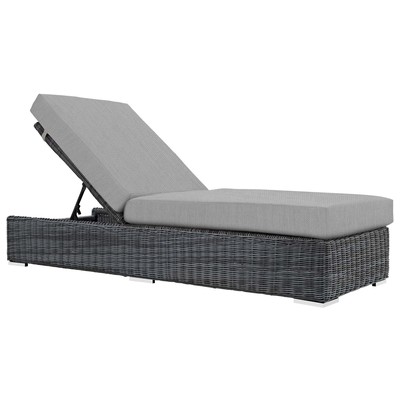 Modway Furniture Summon Outdoor Patio Sunbrella® Chaise Lounge In Canvas Gray EEI-1876-GRY-GRY