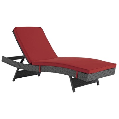 Modway Furniture Sojourn Outdoor Patio Sunbrella® Chaise In Canvas Red EEI-1985-CHC-RED