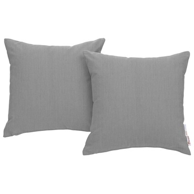 Modway Furniture Summon 2 Piece Outdoor Patio Sunbrella® Pillow Set In Gray EEI-2002-GRY