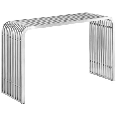 Modway Furniture EEI-2104-SLV Pipe Stainless Steel Console Table In Silver