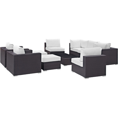 Modway Furniture Convene 10 Piece Outdoor Patio Sectional Set by Modway, 889654045281, EEI-2169