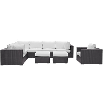 Modway Furniture Convene 9 Piece Outdoor Patio Sectional Set by Modway, 889654060994, EEI-2208