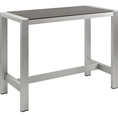 Modway Furniture Shore Outdoor Patio Aluminum Rectangle Bar Table by Modway, 889654064787, EEI-2253