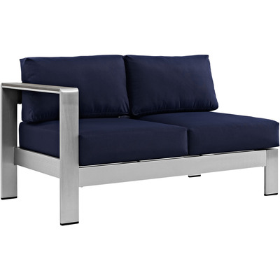 Modway Furniture Shore Left-Arm Corner Sectional Outdoor Patio Aluminum Loveseat by Modway, 889654065005, EEI-2265