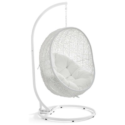 Modway Furniture EEI-2273-WHI-WHI Hide Outdoor Patio Swing Chair With Stand In White