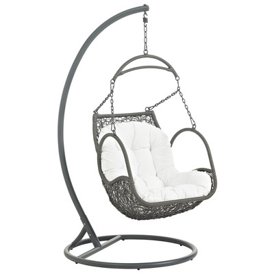 Modway Furniture EEI-2279-WHI-SET Arbor Outdoor Patio Wood Swing Chair In White