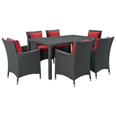 Modway Furniture Dining Room Sets, Bar and Dining, 889654139539, EEI-2312-CHC-RED-SET