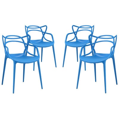 Modway Furniture EEI-2348-BLU-SET Entangled Dining Set Set Of 4 In Blue
