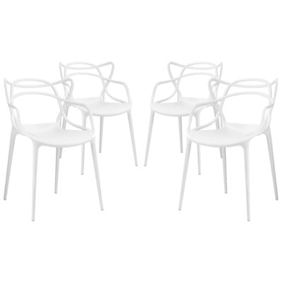 Modway Furniture EEI-2348-WHI-SET Entangled Dining Set Set Of 4 In White