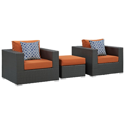 Modway Furniture Outdoor Sofas and Sectionals, Sectional,Sofa, Canvas, Complete Vanity Sets, Sofa Sectionals, 889654071693, EEI-2386-CHC-TUS-SET