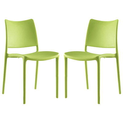 Modway Furniture Dining Room Chairs, Green,emerald,teal, Side Chair, Stackable, Green, Dining Chairs, 889654077213, EEI-2424-GRN-SET