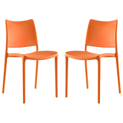 Modway Furniture Dining Room Chairs, Gold,Orange, Side Chair, Stackable, Gold,OCHRE,Orange, Dining Chairs, 889654077220, EEI-2424-ORA-SET