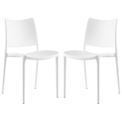 Modway Furniture Dining Room Chairs, White,snow, Side Chair, Stackable, White,Ivory, Dining Chairs, 889654077244, EEI-2424-WHI-SET