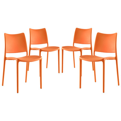 Modway Furniture EEI-2425-ORA-SET Hipster Dining Side Chair Set Of 4 In Orange