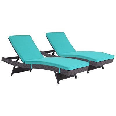 Modway Furniture Outdoor Lounge and Lounge Sets, Complete Vanity Sets, Daybeds and Lounges, 889654078333, EEI-2428-EXP-TRQ-SET