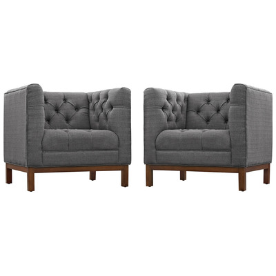 Modway Furniture EEI-2436-DOR-SET Panache Living Room Set Fabric Set Of 2 In Gray