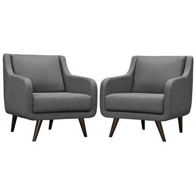 Modway Furniture EEI-2446-GRY-SET Verve Armchairs Set Of 2 In Gray