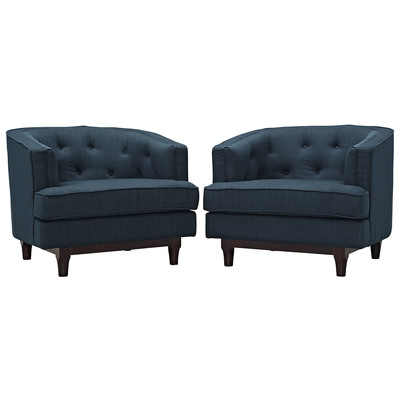 Modway Furniture EEI-2449-AZU-SET Coast Armchairs Set Of 2 In Azure