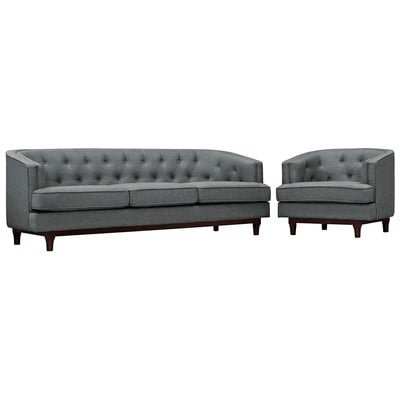 Modway Furniture EEI-2450-GRY-SET Coast Living Room Set Set Of 2 In Gray