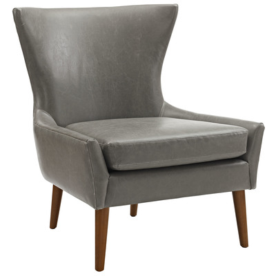 Modway Furniture EEI-2458-GRY Keen Vinyl Armchair In Gray