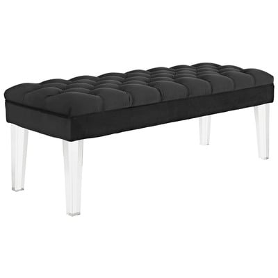 Modway Furniture EEI-2460-BLK Valet Velvet Bench In Black