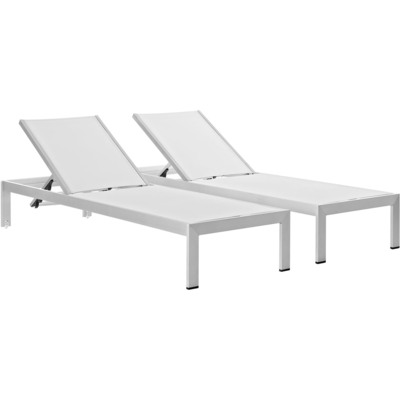 Modway Furniture Shore Outdoor Patio Aluminum Chaise Set of 2 by Modway, 889654090762, EEI-2472