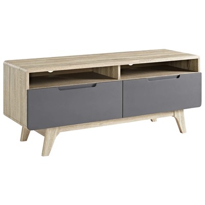 Modway Furniture TV Stands-Entertainment Centers, Gray,GreyWhite,snow, FURNITURE,Media Storage,Storage,TV Stand, Grey,GrayWalnut,White, Decor, 889654093350, EEI-2533-NAT-GRY,Small (under 48 in)