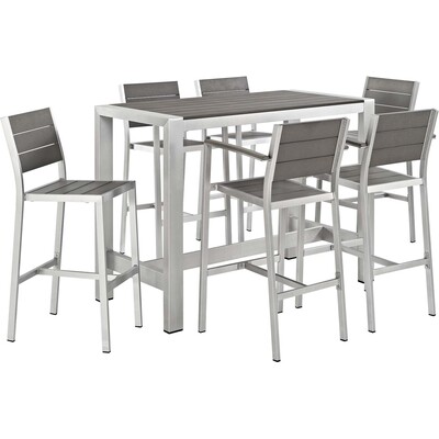 Modway Furniture Shore 7 Piece Outdoor Patio Aluminum Dining Set by Modway, 889654092681, EEI-2587