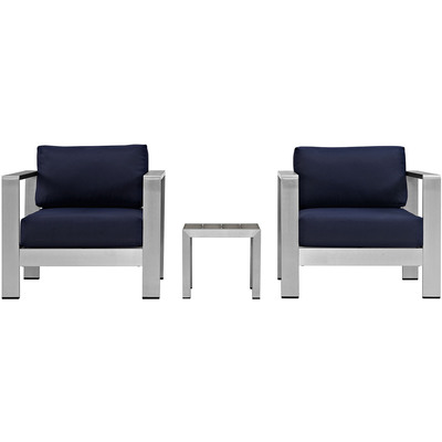 Modway Furniture Shore 3 Piece Outdoor Patio Aluminum Set by Modway, 889654092735, EEI-2599
