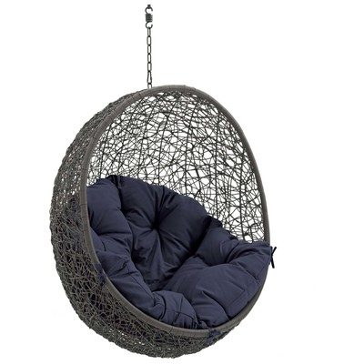 Modway Furniture EEI-2654-GRY-NAV Hide Outdoor Patio Swing Chair Without Stand In Gray Navy